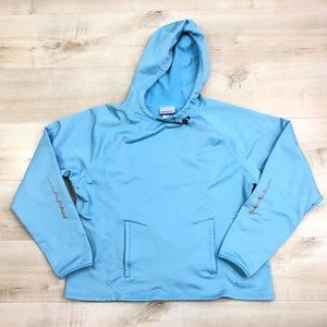 Reebok Women Hoodie Light Blue Pocket Logo Thumb H